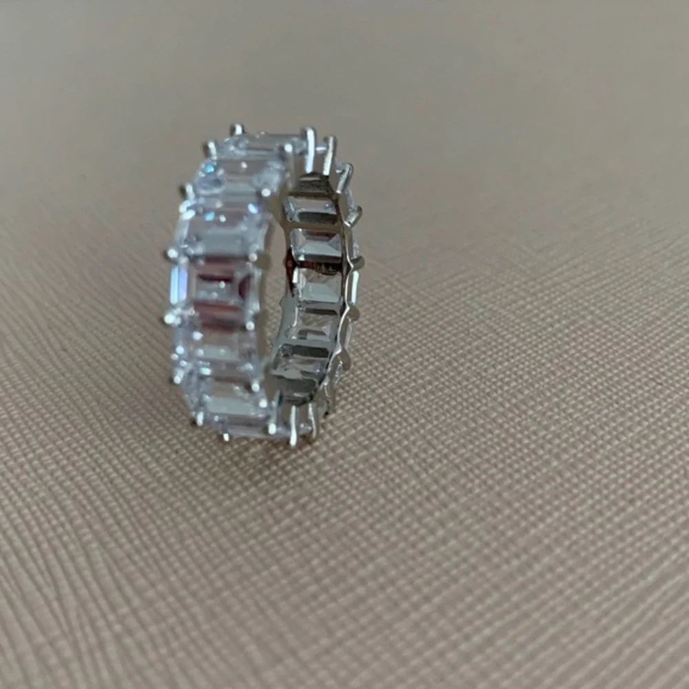 Sphera Milano 18K White Gold Baguette CZ Band Ring